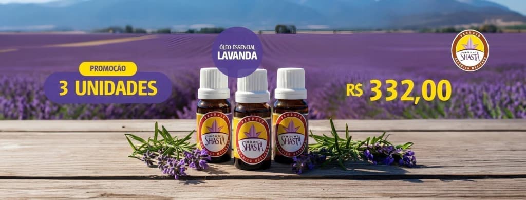 Kit com 3 Óleos de Lavanda Mount Shasta